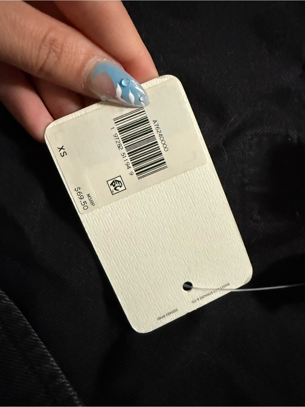 Levi's Black denim Long-Sleeve Square-Neck Fitted Top - Picture 5 of 7